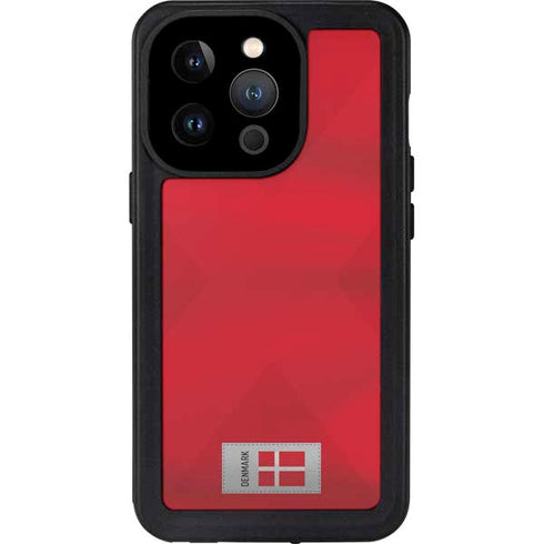 Denmark Soccer Flag iPhone 15 Pro Waterproof Case